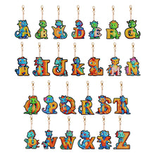 Load image into Gallery viewer, 26PCS Special Shape Diamond Art Keyring 26Letters for Adult Kid Handbag Decor