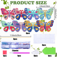 Load image into Gallery viewer, 8PCS Diamond Painting Garden Stakes Decor for Garden Decor (Butterfly)