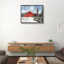 Load image into Gallery viewer, Diamond Painting - Full Round - red christmas barn (50*40CM)