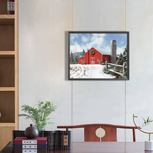 Load image into Gallery viewer, Diamond Painting - Full Round - red christmas barn (50*40CM)
