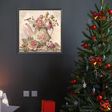 Load image into Gallery viewer, Diamond Painting - Full Round - Pink flower teapot (40*40CM)