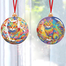 Load image into Gallery viewer, 8PCS Double Sided Diamond Drawing Hanging Ornament Colourful Cat 12x12cm
