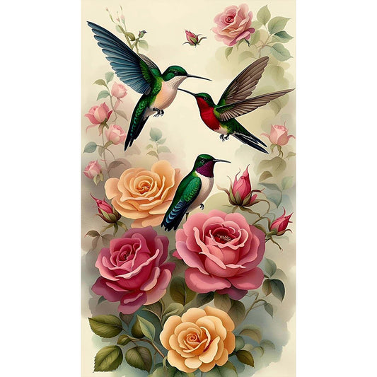 Diamond Painting - Full Round - Birds singing and flowers fragrant (40*70CM)