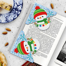 Load image into Gallery viewer, 4PCS Special Shape+Round Diamond Painting Bookmark Kits Kits(Cartoon Snowman #6)