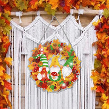 Load image into Gallery viewer, Special Shaped Diamond Painting Wall Decor Wreath Gnome Crystal Painting Wreath