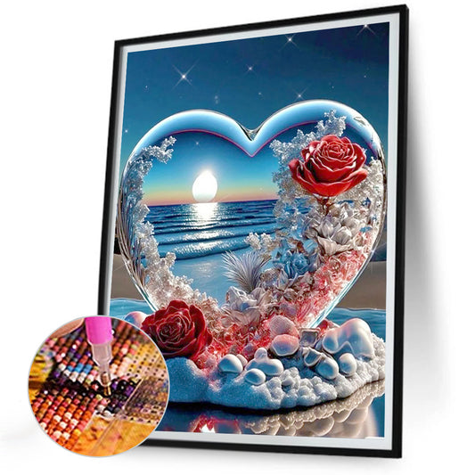 Diamond Painting - Full Round - Seaside Heart Shaped Crystal (30*40CM)
