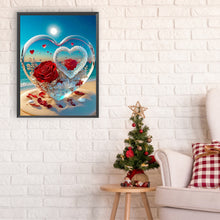 Load image into Gallery viewer, Diamond Painting - Full Round - Heart shaped crystal on the beach (30*40CM)
