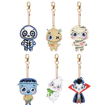 Load image into Gallery viewer, 6PCS Double Sided Special Shape Diamond Painting Art Keychain Pendant Wacky Doll