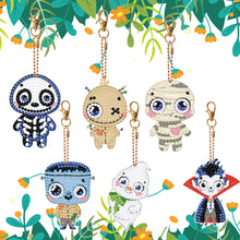 Load image into Gallery viewer, 6PCS Double Sided Special Shape Diamond Painting Art Keychain Pendant Wacky Doll