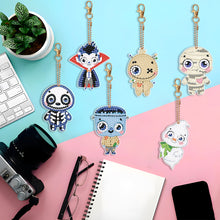 Load image into Gallery viewer, 6PCS Double Sided Special Shape Diamond Painting Art Keychain Pendant Wacky Doll