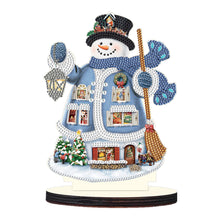 Load image into Gallery viewer, Christmas Snowman Wooden Desktop Diamond Painting Ornament (#2)