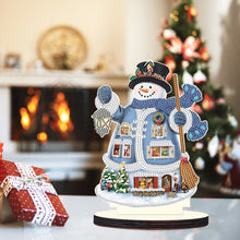 Load image into Gallery viewer, Christmas Snowman Wooden Desktop Diamond Painting Ornament (#2)