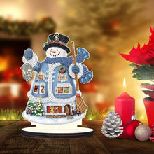 Load image into Gallery viewer, Christmas Snowman Wooden Desktop Diamond Painting Ornament (#2)