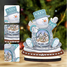 Load image into Gallery viewer, Christmas Snowman Wooden Desktop Diamond Painting Ornament (#3)