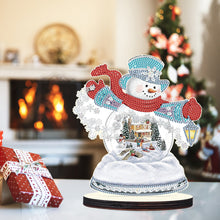 Load image into Gallery viewer, Christmas Snowman Wooden Desktop Diamond Painting Ornament (#4)