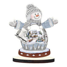 Load image into Gallery viewer, Christmas Snowman Wooden Desktop Diamond Painting Ornament (#5)