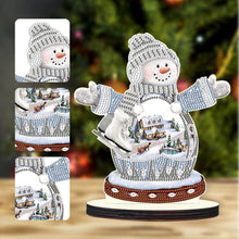 Load image into Gallery viewer, Christmas Snowman Wooden Desktop Diamond Painting Ornament (#5)