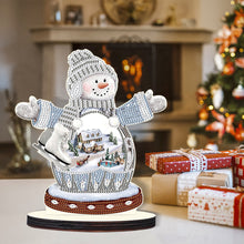 Load image into Gallery viewer, Christmas Snowman Wooden Desktop Diamond Painting Ornament (#5)