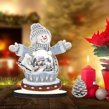 Load image into Gallery viewer, Christmas Snowman Wooden Desktop Diamond Painting Ornament (#5)