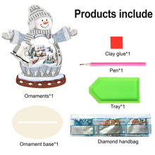 Load image into Gallery viewer, Christmas Snowman Wooden Desktop Diamond Painting Ornament (#5)
