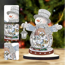 Load image into Gallery viewer, Christmas Snowman Wooden Desktop Diamond Painting Ornament (#6)