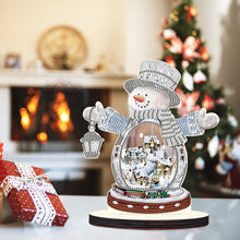 Load image into Gallery viewer, Christmas Snowman Wooden Desktop Diamond Painting Ornament (#6)