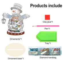 Load image into Gallery viewer, Christmas Snowman Wooden Desktop Diamond Painting Ornament (#6)