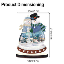 Load image into Gallery viewer, Christmas Snowman Wooden Desktop Diamond Painting Ornament (#7)