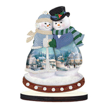 Load image into Gallery viewer, Christmas Snowman Wooden Desktop Diamond Painting Ornament (#7)