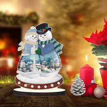 Load image into Gallery viewer, Christmas Snowman Wooden Desktop Diamond Painting Ornament (#7)