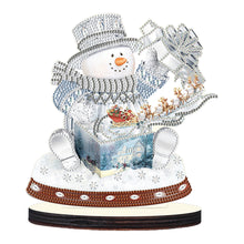 Load image into Gallery viewer, Christmas Snowman Wooden Desktop Diamond Painting Ornament (#8)