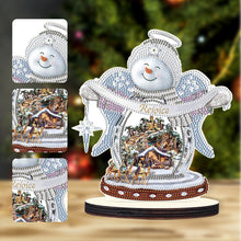 Load image into Gallery viewer, Christmas Snowman Wooden Desktop Diamond Painting Ornament (#11)