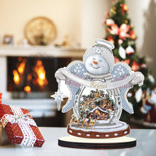 Load image into Gallery viewer, Christmas Snowman Wooden Desktop Diamond Painting Ornament (#11)