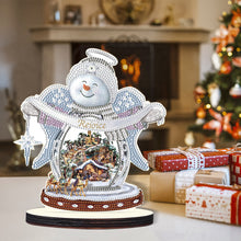Load image into Gallery viewer, Christmas Snowman Wooden Desktop Diamond Painting Ornament (#11)