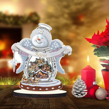 Load image into Gallery viewer, Christmas Snowman Wooden Desktop Diamond Painting Ornament (#11)