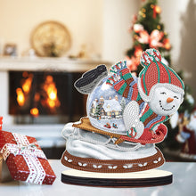 Load image into Gallery viewer, Christmas Snowman Wooden Desktop Diamond Painting Ornament (#12)