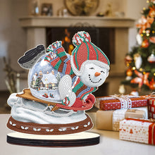 Load image into Gallery viewer, Christmas Snowman Wooden Desktop Diamond Painting Ornament (#12)