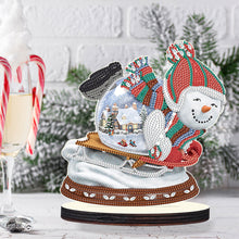 Load image into Gallery viewer, Christmas Snowman Wooden Desktop Diamond Painting Ornament (#12)