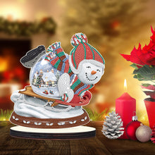 Load image into Gallery viewer, Christmas Snowman Wooden Desktop Diamond Painting Ornament (#12)