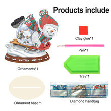 Load image into Gallery viewer, Christmas Snowman Wooden Desktop Diamond Painting Ornament (#12)