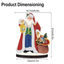 Load image into Gallery viewer, Wooden Desktop Diamond Painting Ornament Diamond Table Decor (Santa #1)