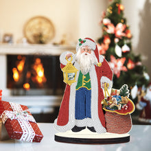 Load image into Gallery viewer, Wooden Desktop Diamond Painting Ornament Diamond Table Decor (Santa #1)