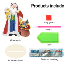 Load image into Gallery viewer, Wooden Desktop Diamond Painting Ornament Diamond Table Decor (Santa #1)