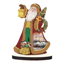 Load image into Gallery viewer, Wooden Desktop Diamond Painting Ornament Diamond Table Decor (Santa #2)
