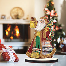 Load image into Gallery viewer, Wooden Desktop Diamond Painting Ornament Diamond Table Decor (Santa #2)