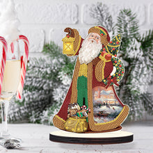 Load image into Gallery viewer, Wooden Desktop Diamond Painting Ornament Diamond Table Decor (Santa #2)