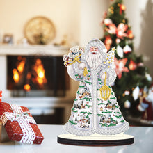 Load image into Gallery viewer, Wooden Desktop Diamond Painting Ornament Diamond Table Decor (Santa #3)