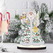 Load image into Gallery viewer, Wooden Desktop Diamond Painting Ornament Diamond Table Decor (Santa #3)