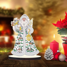 Load image into Gallery viewer, Wooden Desktop Diamond Painting Ornament Diamond Table Decor (Santa #3)