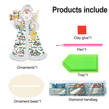 Load image into Gallery viewer, Wooden Desktop Diamond Painting Ornament Diamond Table Decor (Santa #3)